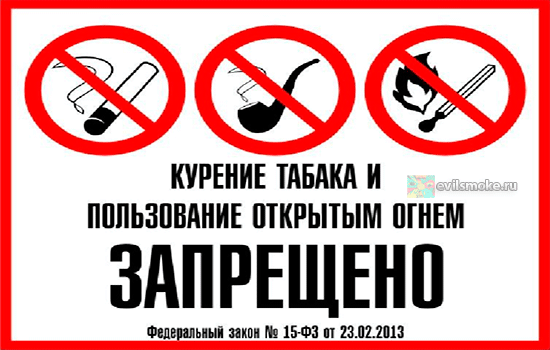 Объявление о запрете курения табака
