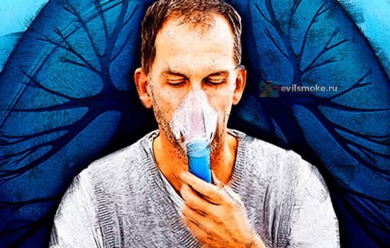 Фото-Мужчина дышит через кислородную маску